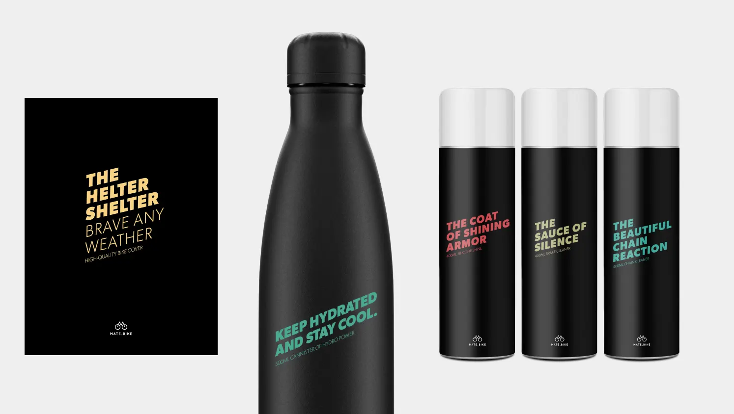 MATE — accessories that carry the playful MATE tone of voice